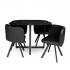 Milton & Oldbrook Table de Salle à Manger avec 4 Chaises Sofia Noir