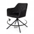 Milton & Oldbrook Velours Chaise de Salle à Manger Pivotante Malmo Noir