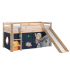 Dream Tree Lit Mi-Hauteur avec Toboggan 90x200 cm Zita Bois - Astronaute