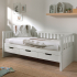 Dream Tree Kajuitbed 90 x 200 cm met 3 Lades Luna Wit