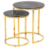 Smuk Set de Table d’Appoint Ø 35 - Ø 45 cm Saga Noir Marbre - Or