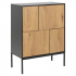 Smuk Armoire Buffet 4 Portes Chelsea Chêne - Noir
