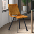 Stozy Velours Chaise de Salle à Manger Kassiani Jaune