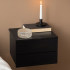 Smuk Table de Chevet Flottante 2 Tiroirs Sadie Noir