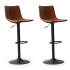 Stozy Tabouret de Bar Fara Cognac- 2 Pièces