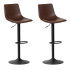 Stozy Tabouret de Bar Fara Brun - 2 Pièces
