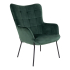 House Collection Fauteuil en Velours Helvi Vert