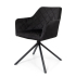 Milton & Oldbrook Velours Chaise de Salle à Manger Pivotante Malmo Noir