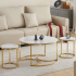 Milton & Oldbrook Salontafel Set Lamego Marmer Wit - Goud