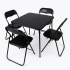 Milton & Oldbrook Table Pliante avec 4 Chaises Pliantes Volos Noir