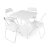 Milton & Oldbrook Table Pliante avec 4 Chaises Pliantes Volos Blanc