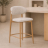 Milton & Oldbrook Chenille Lage Barkruk Vannes Beige - Eik