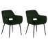 Smuk Velvet Eetkamerstoel Aelin Groen - 2 Stuks