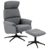 Smuk Fauteuil Relax avec Repose-Pieds Zayne Gris Clair