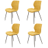 Zatalo Velours Chaise de Salle à Manger Tatjana Jaune - 4 Pièces