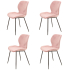 Zatalo Velours Chaise de Salle à Manger Tatjana Rose - 4 Pièces