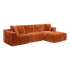 Eazy Living Velours Côtelé Canapé 3 Places Milo Orange