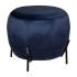 Eazy Living Pouf en Velours Dorine Ø 44 cm Bleu