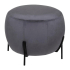 Eazy Living Pouf en Velours Dorine Ø 44 cm Gris