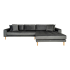 House Collection Velours Canapé d'Angle Milo Lounge Sofa Droit Gris Foncé