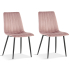 Stozy Velours Chaise de Salle à Manger Amya Rose - 2 Pièces