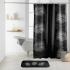 Douchegordijn 180 x 200 cm Silver Leaves Black
