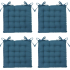 Eazy Living Coussin de Chaise Basile Bleu 38 x 38 cm - 4 Pièces