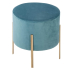 Eazy Living Pouf en Velours Aras Ø 34 cm Bleu