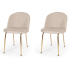Milton & Oldbrook Velvet Eetkamerstoel Luxor Beigebruin - 2 Stuks