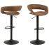 Smuk Tabouret de Bar Gale Brun - 2 Pièces