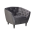 Smuk Fauteuil en Velours Salem Gris Foncé