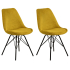 Smuk Ribstof Eetkamerstoel Erina Geel - 2 Stuks