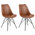 Smuk Lederlook Eetkamerstoel Erina Cognac - 2 Stuks