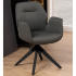 Smuk Chaise de Salle à Manger Pivotante Yrene Gris Foncé - Noir