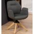 Smuk Chaise de Salle à Manger Pivotante Yrene Gris Foncé - Bois
