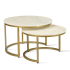 Stozy Set de Table Basse Rumi Marbre Blanc U-Pied