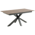 Smuk Table de Salle à Manger Extensible 168-210 cm Kesia Céramique Brun