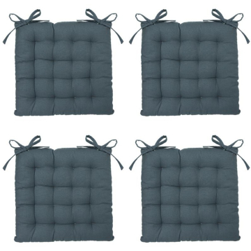 Eazy Living Stoelkussen Basile Donker Blauw 38 x 38 cm - 4 Stuks