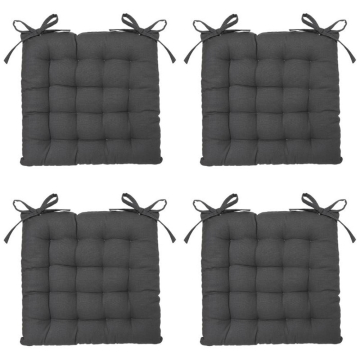 Eazy Living Stoelkussen Basile Donker Grijs 38 x 38 cm - 4 Stuks