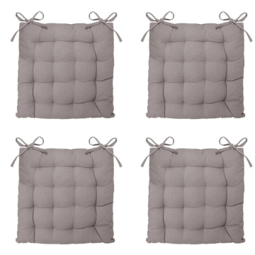 Eazy Living Stoelkussen Basile Licht Grijs 38 x 38 cm - 4 Stuks