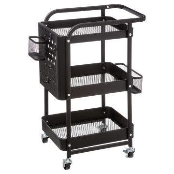 Eazy Living Metalen Trolley Placide 3-laags Zwart