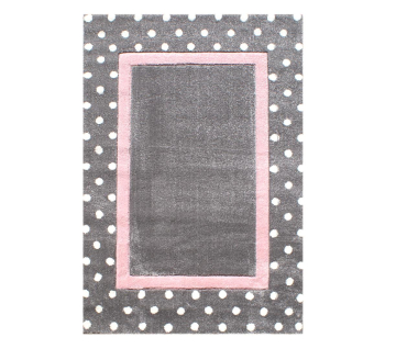 Livone Tapijt Happy Rugs Point Grijs - Roze 120 cm x 180 cm