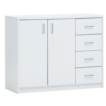 Stozy Buffetschrank 2 Türen 4 Schubladen Nuo Weiß