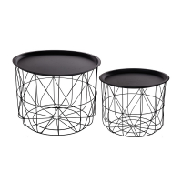 Eazy Living Set de Tables Gigognes Gaultier Noir Ø 53,5 cm - Ø 43,5 cm