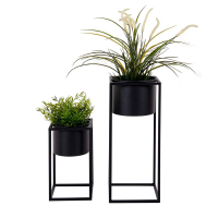 House Collection Bloempot Set Op Standaard Jonna - 2 Stuks