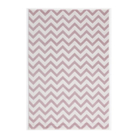 Livone Tapis 120 cm x 180 cm Happy Rugs Zick Rose - Blanc