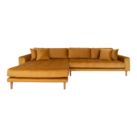 House Collection Velvet Hoekbank Milo Lounge Sofa Links Mosterdgeel