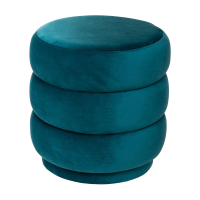 Eazy Living Velvet Poef Ø 40 cm Mathis Blauw