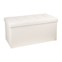 Eazy Living Pouf + Boîte de Rangement Large Mathieu Blanc