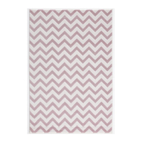 Livone Tapis 120 cm x 180 cm Happy Rugs Zick Rose - Blanc